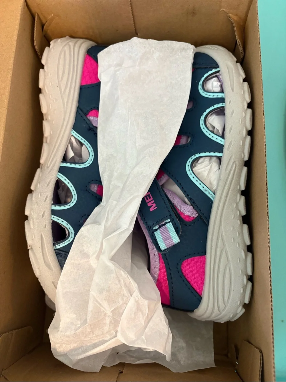Merrell Hydro Trekker Kids Sandal in Indigo and Fuchsia